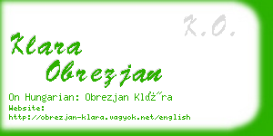 klara obrezjan business card